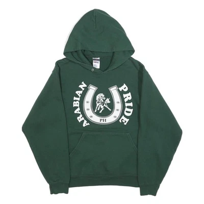 Pulôver casual JERZEES masculino verde orgulho árabe com capuz mistura de algodão S - Imagem 1 de 4