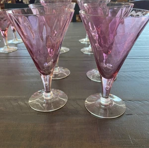 Set 4 bicchieri da vino/champagne vintage rosa/mirtillo rosso - Foto 1 di 4