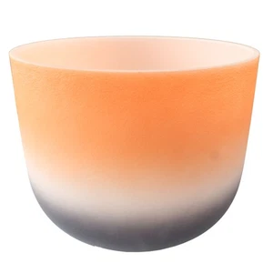 Cuenco Cantor Cristal 13" Naranja D4 432Hz Cuarzo Sakralchakra Langes Sustain - Imagen 1 de 8