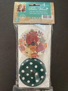Pioneer Woman Lids For 16 oz Mason Jars With Straw Holes Floral Set of 4 NWT HTF - Picture 1 of 7