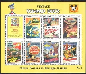 Guyana 1996 Donald Duck Movie Posters/Disney/Baseball/Sports/Lion/Bees sht s5764 - Picture 1 of 1
