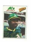 Jim Holt Oakland Athletics 1977 Topps Signed Card W/Our COA 