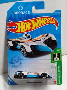 Hot Wheels #152 Mainline Green Speed Series #2 Roborace Robocar White Top PGHK C - Picture 1 of 7