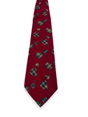 Collar Valentino Cravatte Para Hombres Corazones Rojos Geométrico Rayas Seda Hecho en Italia Foto 1 de 4