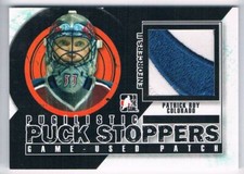 2013-14 ITG ENFORCERS II PUGILISTIC PUCK STOPPERS PATRICK ROY PATCH 2 COLORS