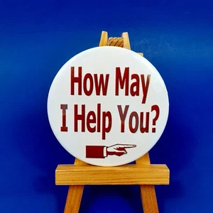 How May I Help You Buttons 24-teiliges Set neu 3 Zoll Durchmesser Mitarbeiter Pinback - Bild 1 von 6