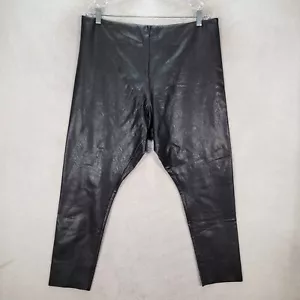 Mario Serrani Women Pants Plus Size 2XL Black Faux Leather Pull On Slim Festival - Picture 1 of 19