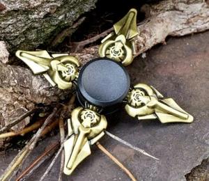 Metal Golden Black Fidget Spinner Toy Boys Girls Kids Adults ADHD Focus Stress - Picture 1 of 12