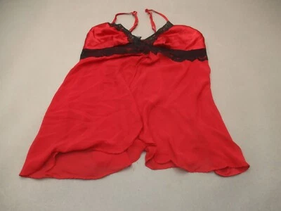 Camisola inalámbrica Secret Treasures talla L (12-14) para mujer con ribete de encaje rojo sin forro 8U Foto 1 de 4