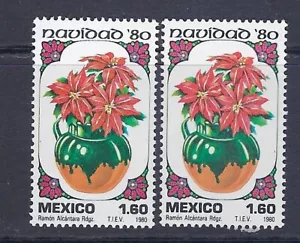 "NAVIDAD de 1980" FOSFORESCENZA SU 2 CARTE DIFF SC#1218 (FL36b) - Foto 1 di 1