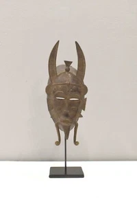 African Broze Mask Senufo Tribe Ivory Coast - Picture 1 of 5
