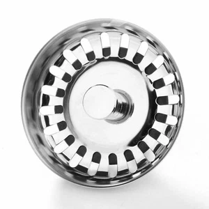 Premium Kitchen Sink Strainer Replacement Waste Plug Basin Drain Filter Steel - Picture 1 of 12