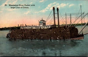 PAQUETE POSTAL RÍO MISSISSIPPI CON CARGA DE ALGODÓN - Imagen 1 de 2