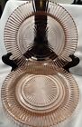ANCHOR HOCKING QUEEN MARY PINK DEPRESSION GLASS 9 7/8”PLATES SET OF 2