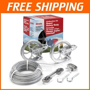 150ft Heavy-Duty Outdoor Clothesline Kit - Galvanized Wire & Pulleys Included - Picture 1 of 8