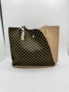 Brown and Tan Tote Bag with Accessory - Picture 1 of 5
