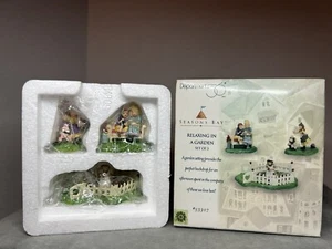 Dept 56 Seasons Bay (Relaxing In A Garden) Set of 3 - Picture 1 of 4