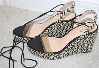 Nuevo Mix No. 6 sandalias de cuña alpargata Samira transparente y yute, talla 6 Foto 1 de 4