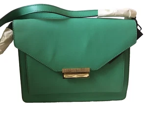 NEW French Connection Green Leather Medium Shoulder Bag (RRP £195) Incl Dust Bag - Picture 1 of 6