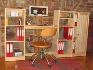 Schreibtisch Regal Regalsystem Holz Kiefer massiv natur flexibel & erweiterbar - Bild 1 von 7