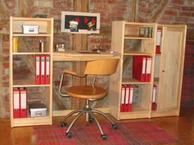 Schreibtisch Regal Regalsystem Holz Kiefer massiv natur flexibel & erweiterbar - Bild 1 von 4