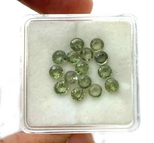 4.25 MM Natural Green Sapphire Round Cut Loose Gemstone Lot 5 Pcs 4.25 MM - Picture 1 of 3