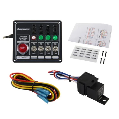 Panel de control Racing accesorios de encendido arranque del motor 4 interruptores luces asegurado - Imagen 1 de 4