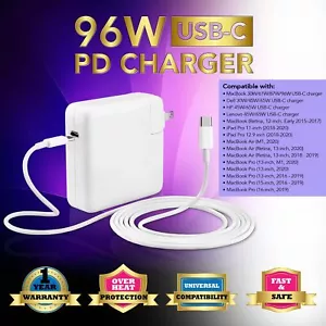 96W USB-C POWER ADAPTER+CABLE for MacBook Pro 15" A1707,A1990, A2141 2018,2019 - Picture 1 of 1