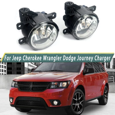 Pair Fog Light For 2010-2018 Jeep Grand Cherokee Wrangler Dodge Charger Journey Foto 1 de 4