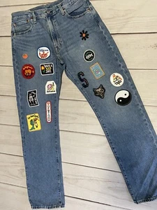 Levi’s 551z Authentic Straight Loose Leg 1961 Jeans With Patches Size 32x32 - Picture 1 of 14
