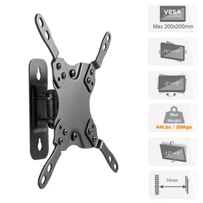 TV Mount Bracket w/ 2.9" Arm Tilt Swivel For 13 15 20 28 30 38 40 42" LED VESA - Image 1 of 4