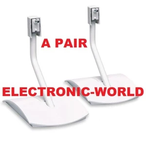 MINT Pair of Genuine Bose Universal Speaker White Table Stands Bracket Mounts - Picture 1 of 1