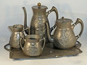 Kayserzinn, Jugendstil, Kaffee-/ Teekern, Entw. Hugo Leven 1896, Model 4117 - Picture 1 of 11