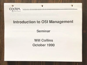 Introduction To OSI Management Seminar Handout by Codex (1990) - Picture 1 of 9