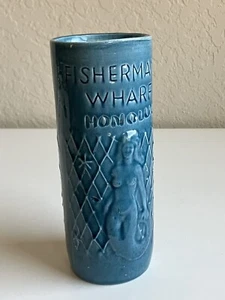 Sea Foam Blue Mermaid Tiki Mug Fisherman’s Wharf Honolulu VINTAGE - Crack - Picture 1 of 7