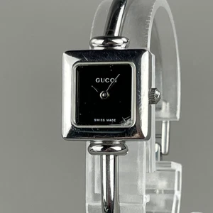 GUCCI 1900L Luxus Damenuhr Grau Zifferblatt Quarz Silber SS Band Neue Batterie - Bild 1 von 18