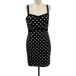 NWT J. Crew Faillie Sheath Baxter Black White Polka Dot Dress Size 8 - Picture 1 of 13