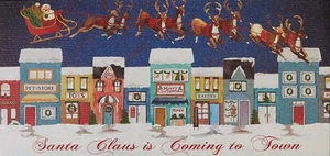 Anti-Fatigue Thin PVC Floor Runner(20"x48") CHRISTMAS,SANTA IS COMING TO TOWN,LK - Picture 1 of 15