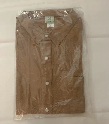 Haband Shirt Mens L Snap Pearl Button Front, Lt. Brown Short Sleeve - Image 1 of 2