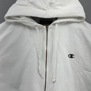 De Colección Champion XXL Cremallera Completa Peso Pesado Sudadera con Capucha Sudadera Para Hombres Blanca 2XL Y2K - Imagen 1 de 9