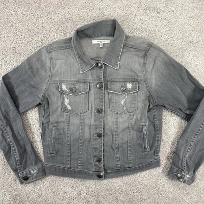 Fidelity Jacket Womens Medium Gray Denim Rider Rocket Vintage Button - Image 1 of 4