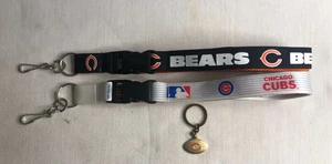 (2) Schlüsselbänder Chicago Cubs & Bears (1) Schlüsselanhänger Fußballform Gold siehe Fotos - Bild 1 von 3