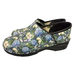Bjork Swedish Professional Silke Leather Clogs Floral Bloom Size 40 US 9 - Bild 1 von 9
