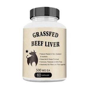 Grass Fed Beef Liver Capsules - Max Potency, Immune System Support, Liver Health - Picture 1 of 9
