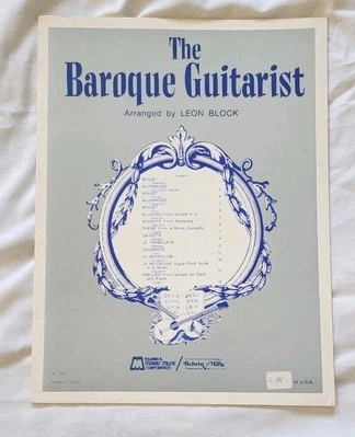 THE BAROQUE GUITARIST Songbook Music Vintage Classical Songs  - Image 1 of 4