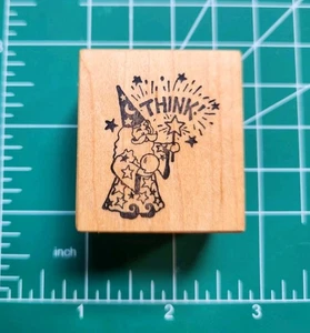RARE Vintage PSX Rubber Stamp. wizzard - "THink" For Teachers? Comb ship B12  - Picture 1 of 6