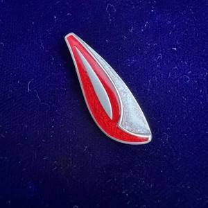 Vintage Malcolm Gray Ortak Sterling Silver Red Enamel Pendant - Picture 1 of 5