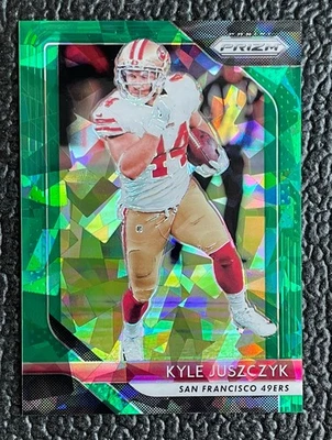 🔥KYLE JUSZCZYK 2018 PRIZM GREEN CRYSTALS XFRACTOR #'d /75!🔥49ERS! - Image 1 of 2