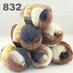 SALE 6BallsX50gr Warm Colorful Rugs Knitting Wool Blankets Crocheted Yarn 32 - Picture 1 of 12