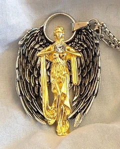 Colgante Oro Plata Ángel Imitación Diamante Piedra Gema Espiritualidad Nueva Era Cristal Reino Unido - Imagen 1 de 18
